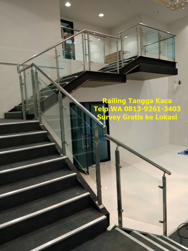 railing tangga kaca tempered yogyakarta