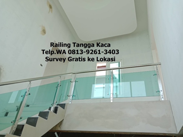 Jasa Pembuatan Railing Tangga Kaca Tempered Yogyakarta